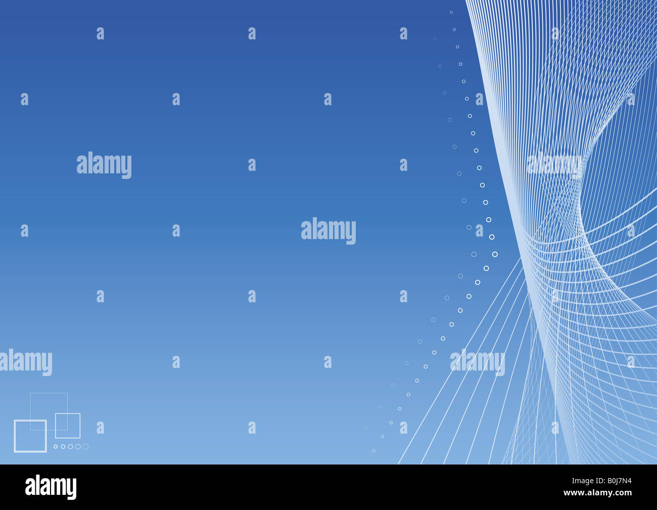 Illustrazione Vettoriale di arte rivestito su un gradiente di vuoto sfondo blu con il logo del modello o messaggio pubblicitario nell'angolo pulito Foto Stock