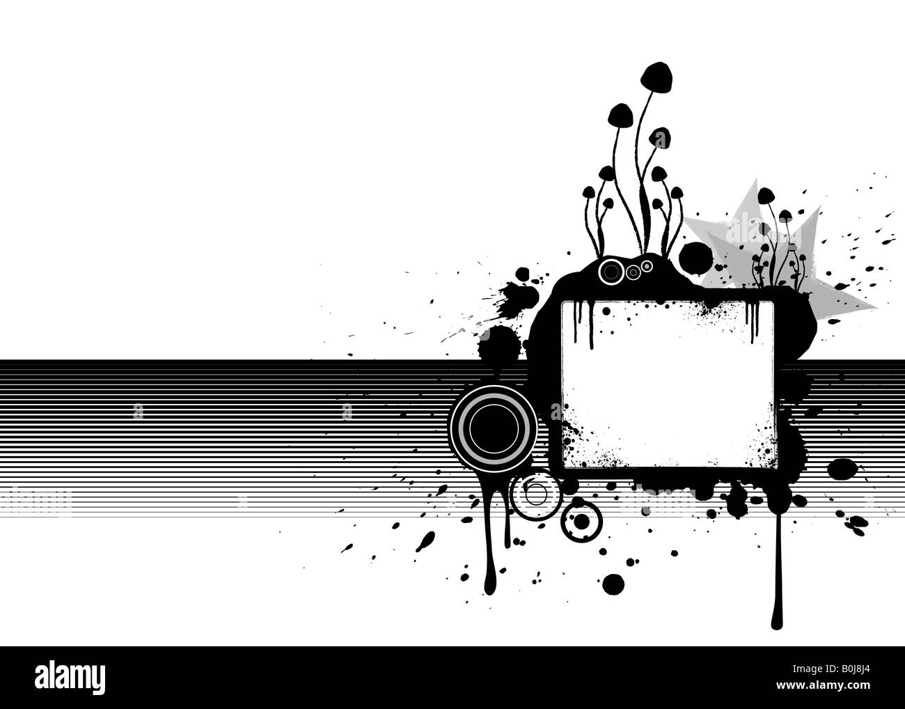 Illustrazione Vettoriale con il sentiero alto conteggio di un grunge sfondo sporco con una copia centrale spazio area vuota bacheca Foto Stock