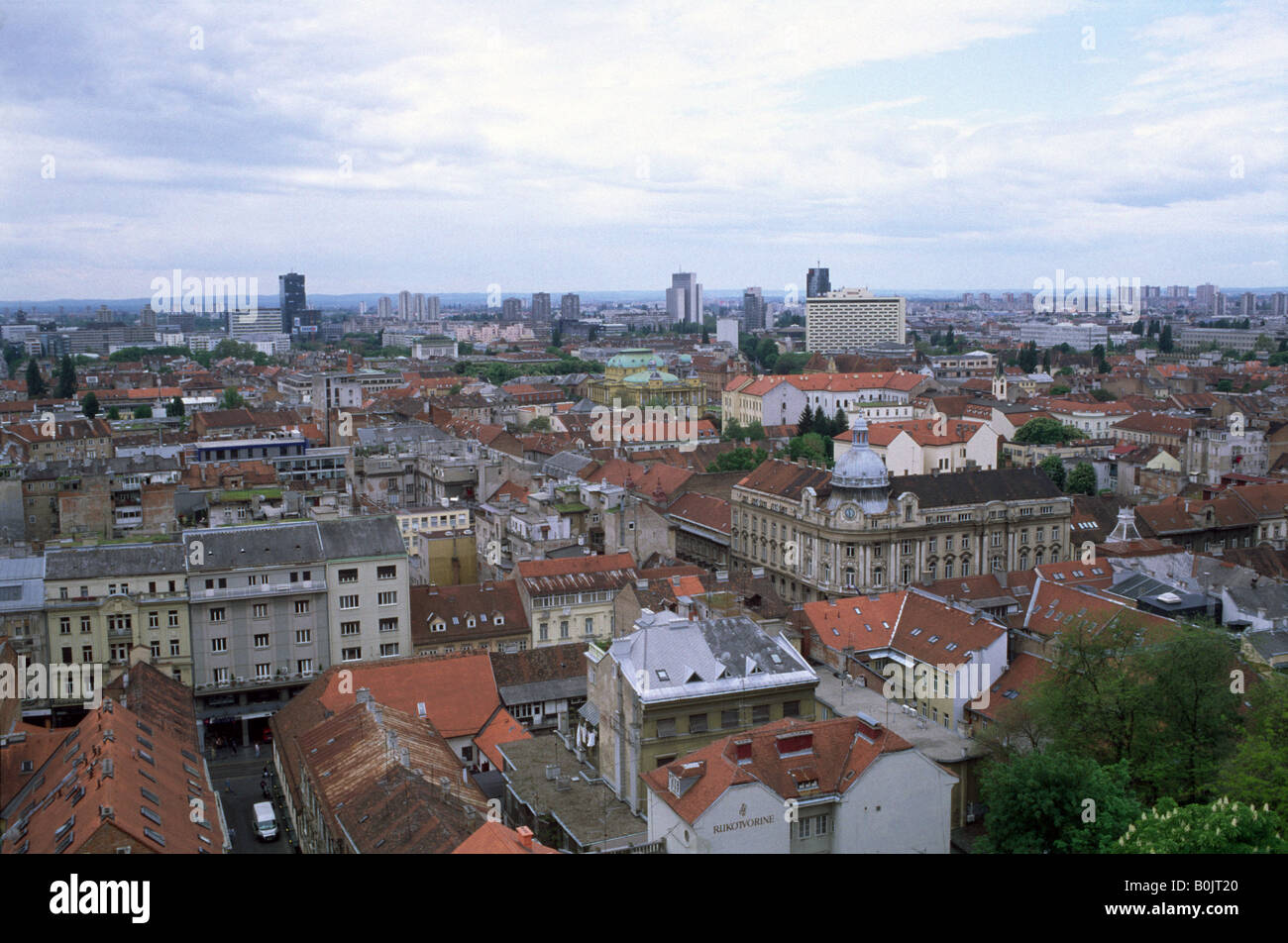 Skyline di Zagabria Croazia Foto Stock