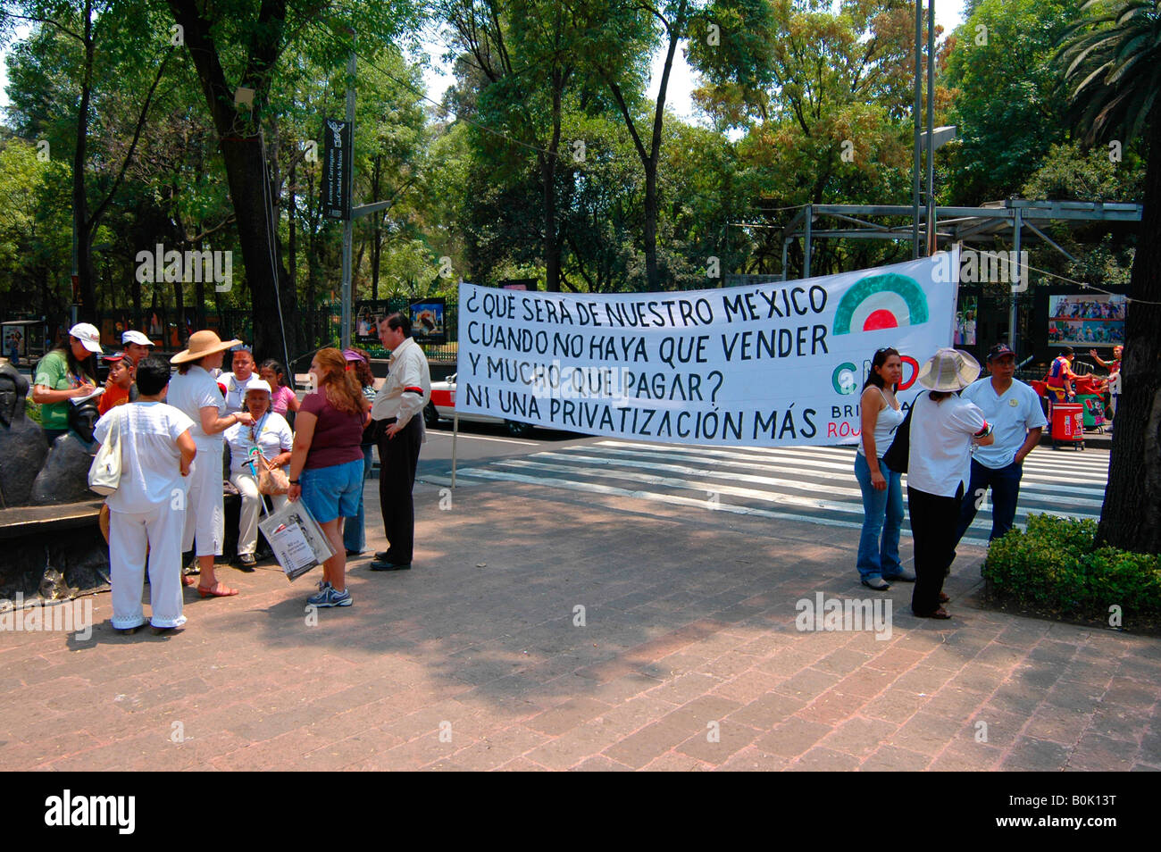 Persone che protestano contro le privatizzazioni in Città del Messico Foto Stock