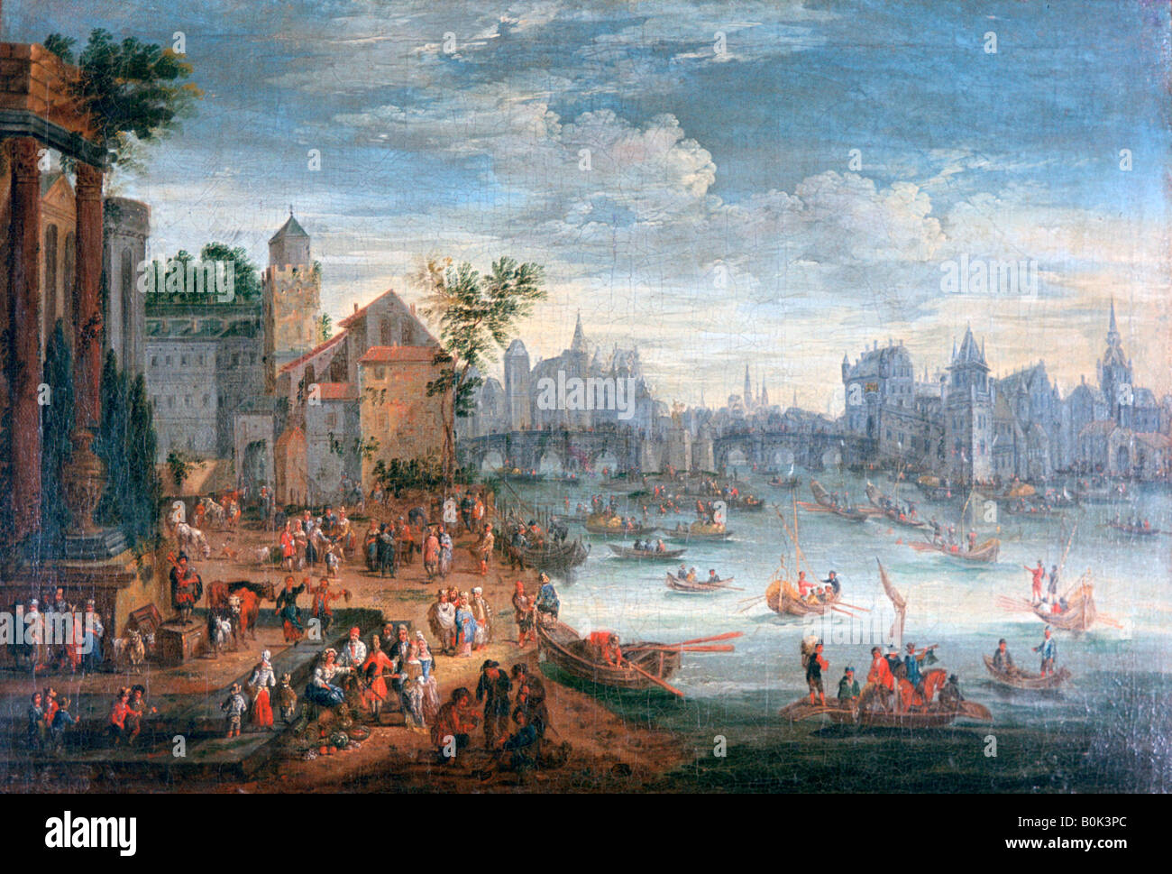 "Il fiume Senna, Paris", secolo XVII. Artista: Mathieu Schoewaerdts Foto Stock