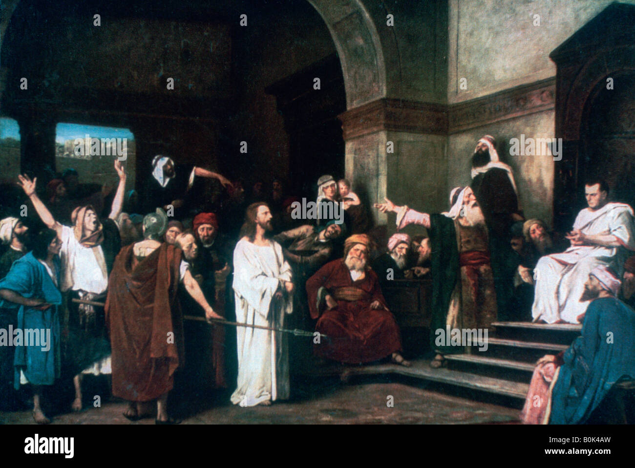 "Cristo davanti a Pilato', 1881. Artista: Mihaly Munkacsy Foto Stock