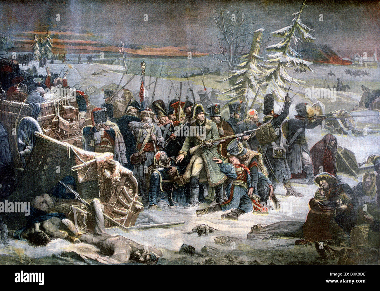 "Marshall Ney durante la ritirata di Russia", (1812) 1894. Artista: sconosciuto Foto Stock