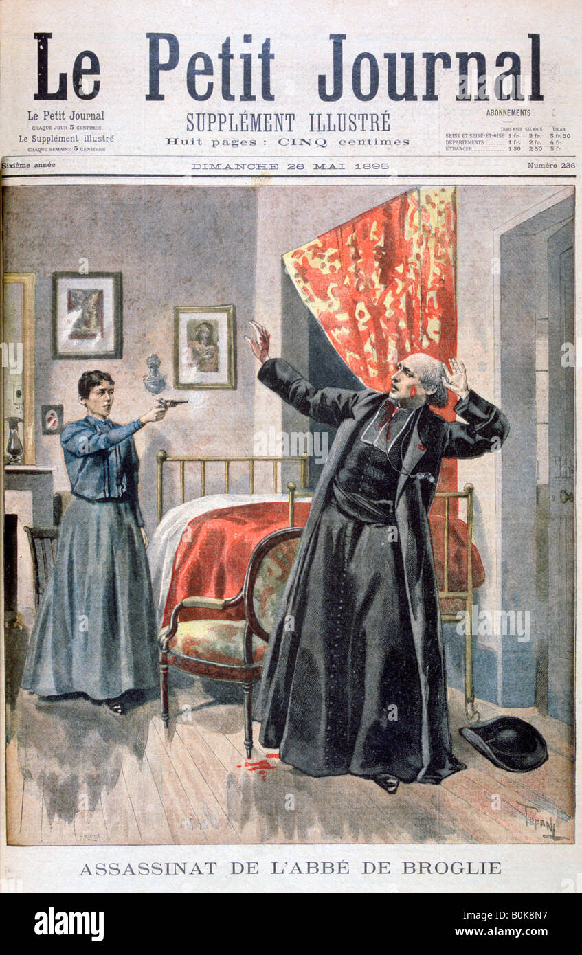 Assassinio del Abbé de Broglie, 1895. Artista: Oswaldo Tofani Foto Stock