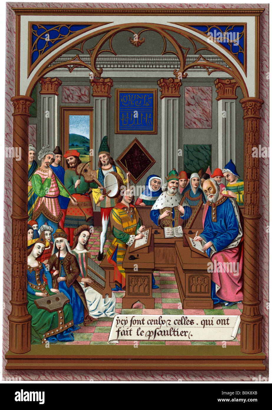 "Re Rene e la sua corte musicale', XV secolo (1870).Artista: Firmin, Didot & Co Foto Stock