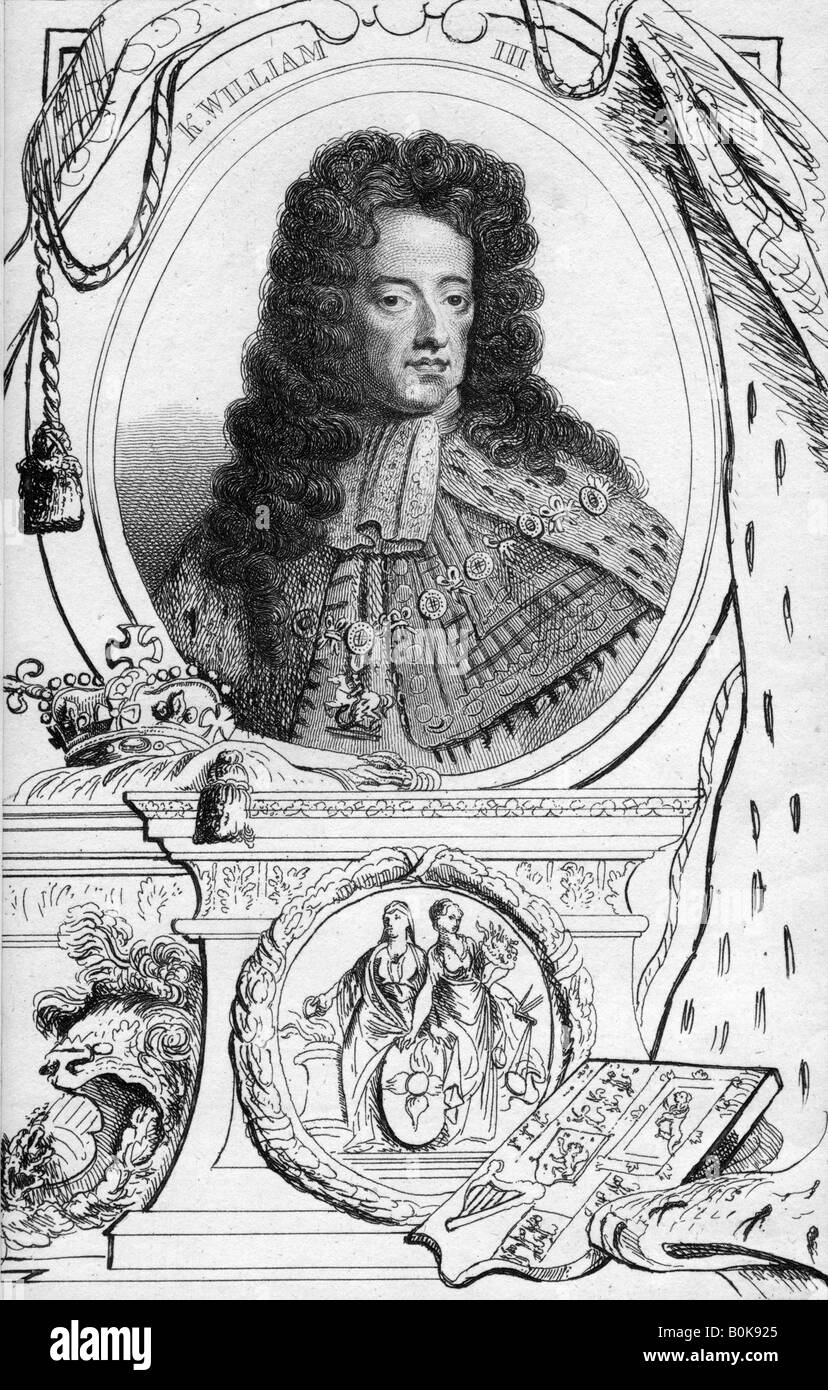 Guglielmo III, re d'Inghilterra, in Scozia e in Irlanda. Artista: sconosciuto Foto Stock