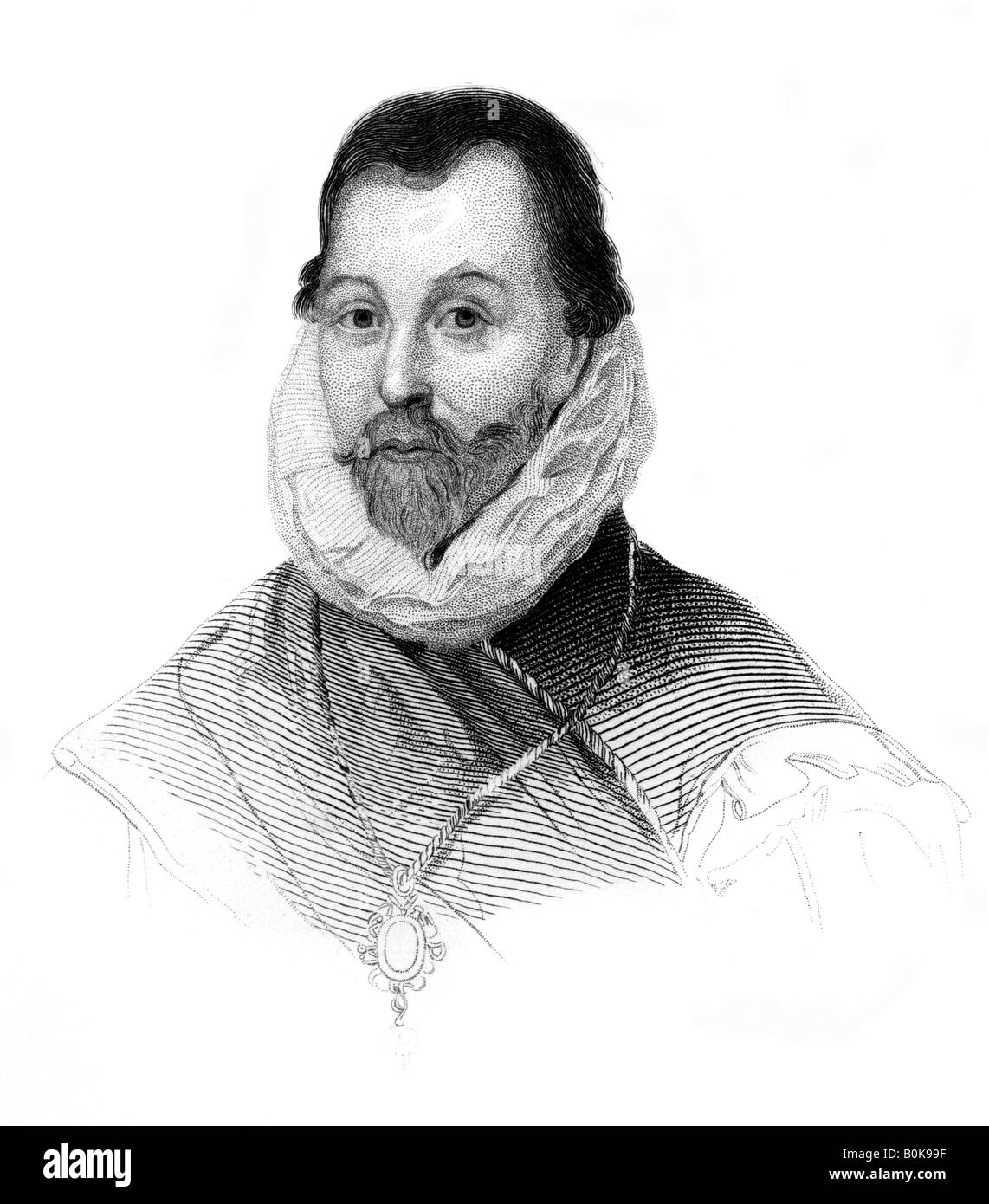 Sir Francis Drake, inglese del secolo XVI navigatore e corsaro, (c1850). Artista: sconosciuto Foto Stock
