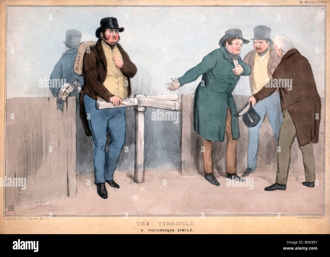 'Il tornello, un pittoresco similitudine', del xix secolo. Artista: John Doyle Foto Stock