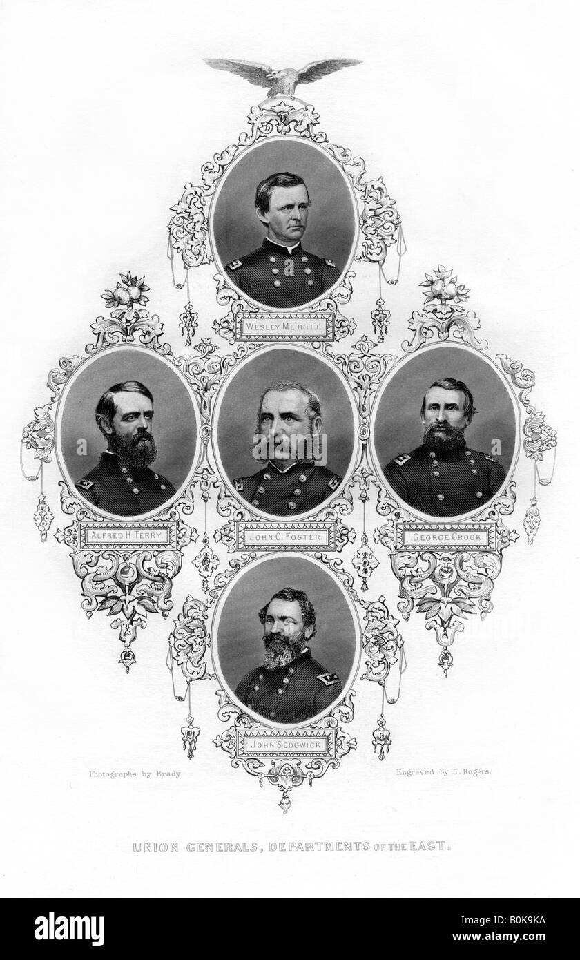 Unione Guerra civile generali dei dipartimenti dell'oriente, 1862-1867.Artista: J Rogers Foto Stock