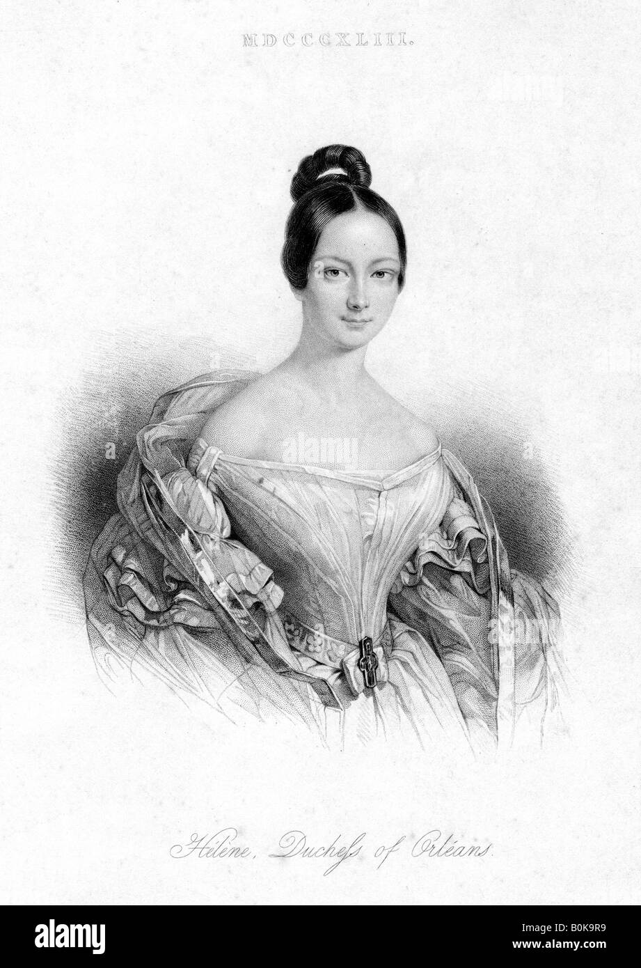 Helene Louise Elizabeth, duchessa di Orleans, 1843. Artista: sconosciuto Foto Stock