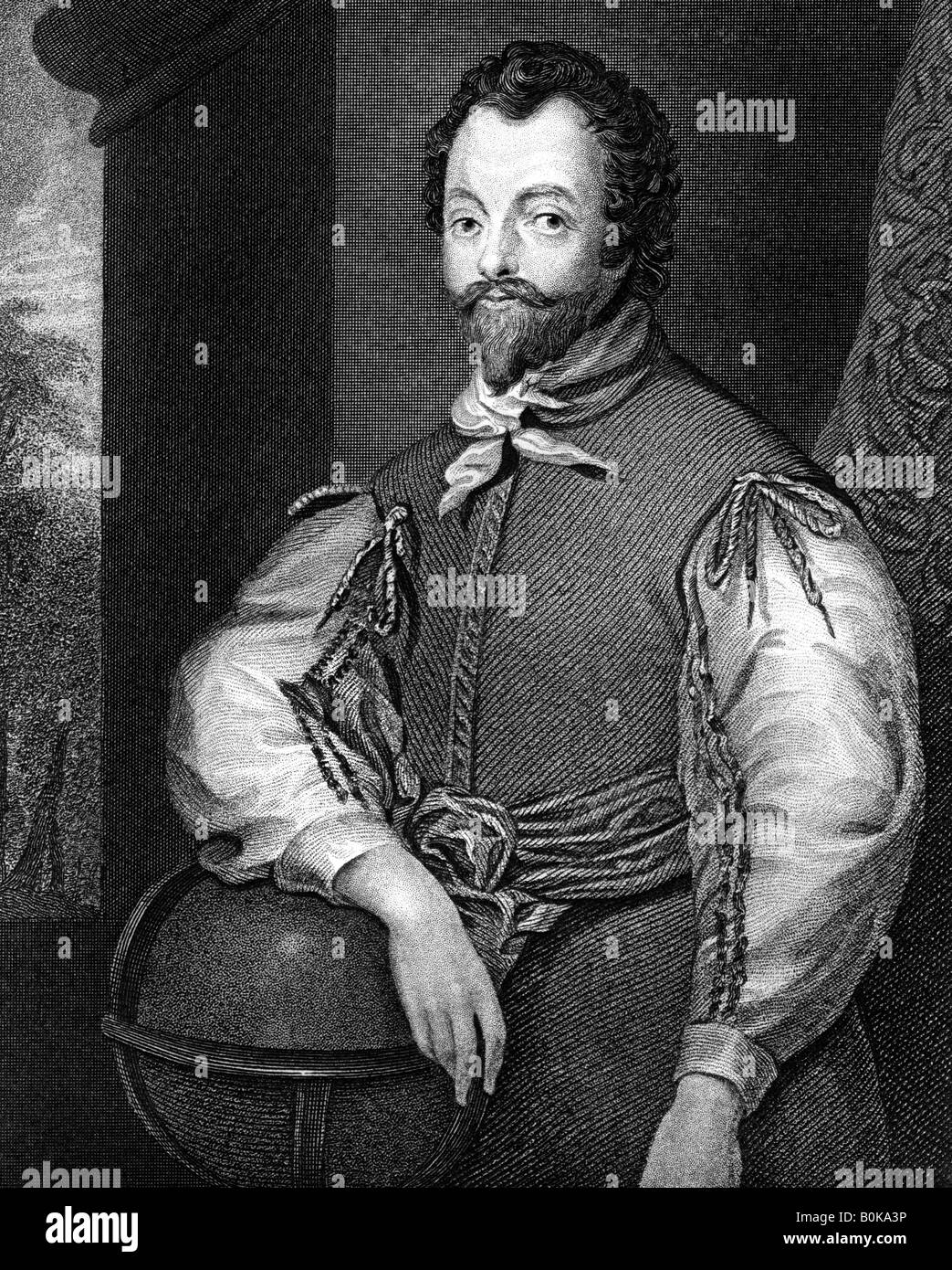 Sir Francis Drake, inglese del secolo XVI navigatore e corsaro.Artista: J Cochran Foto Stock