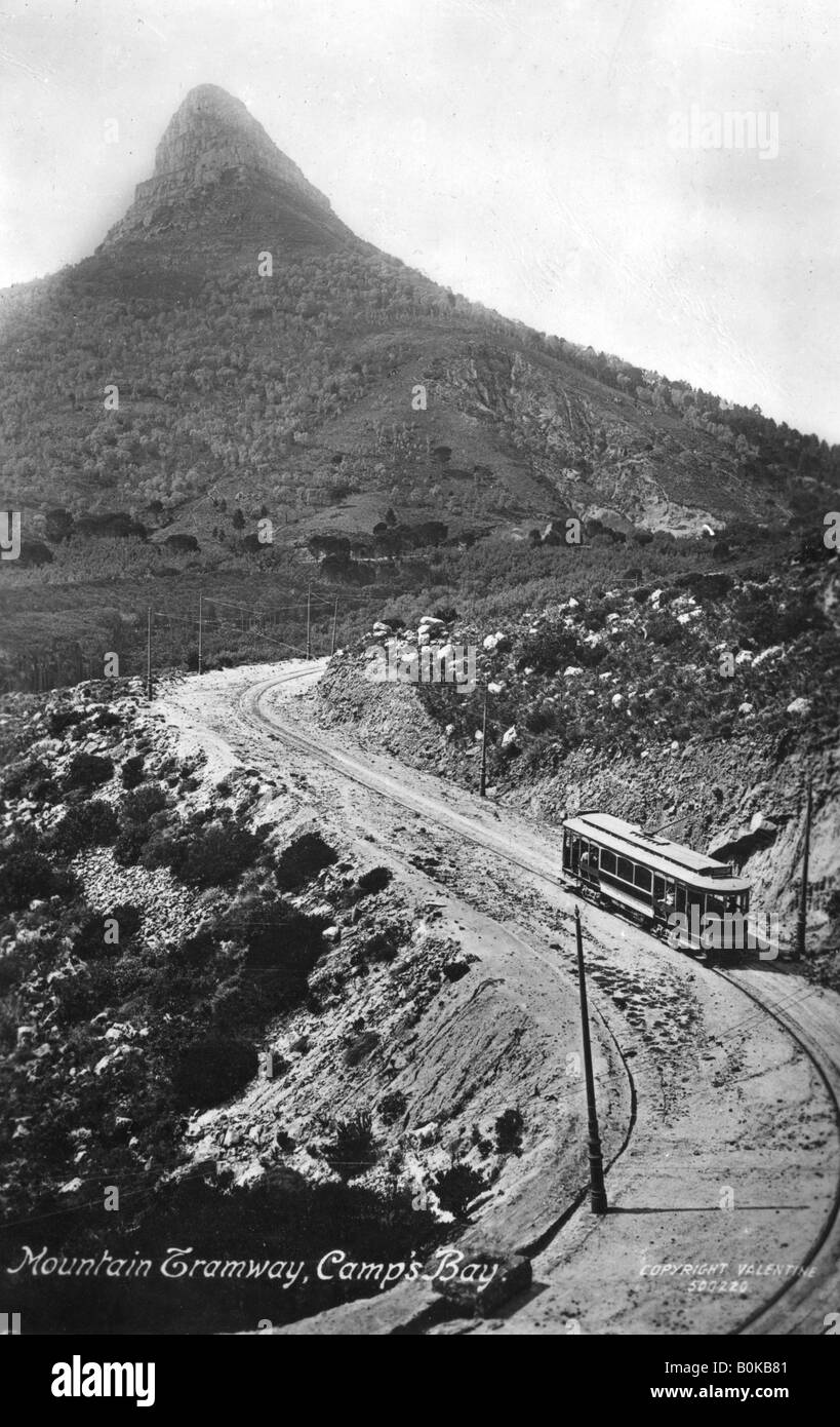 Tram di montagna, Camp's Bay, Città del Capo, Sud Africa, 1917. Artista: sconosciuto Foto Stock