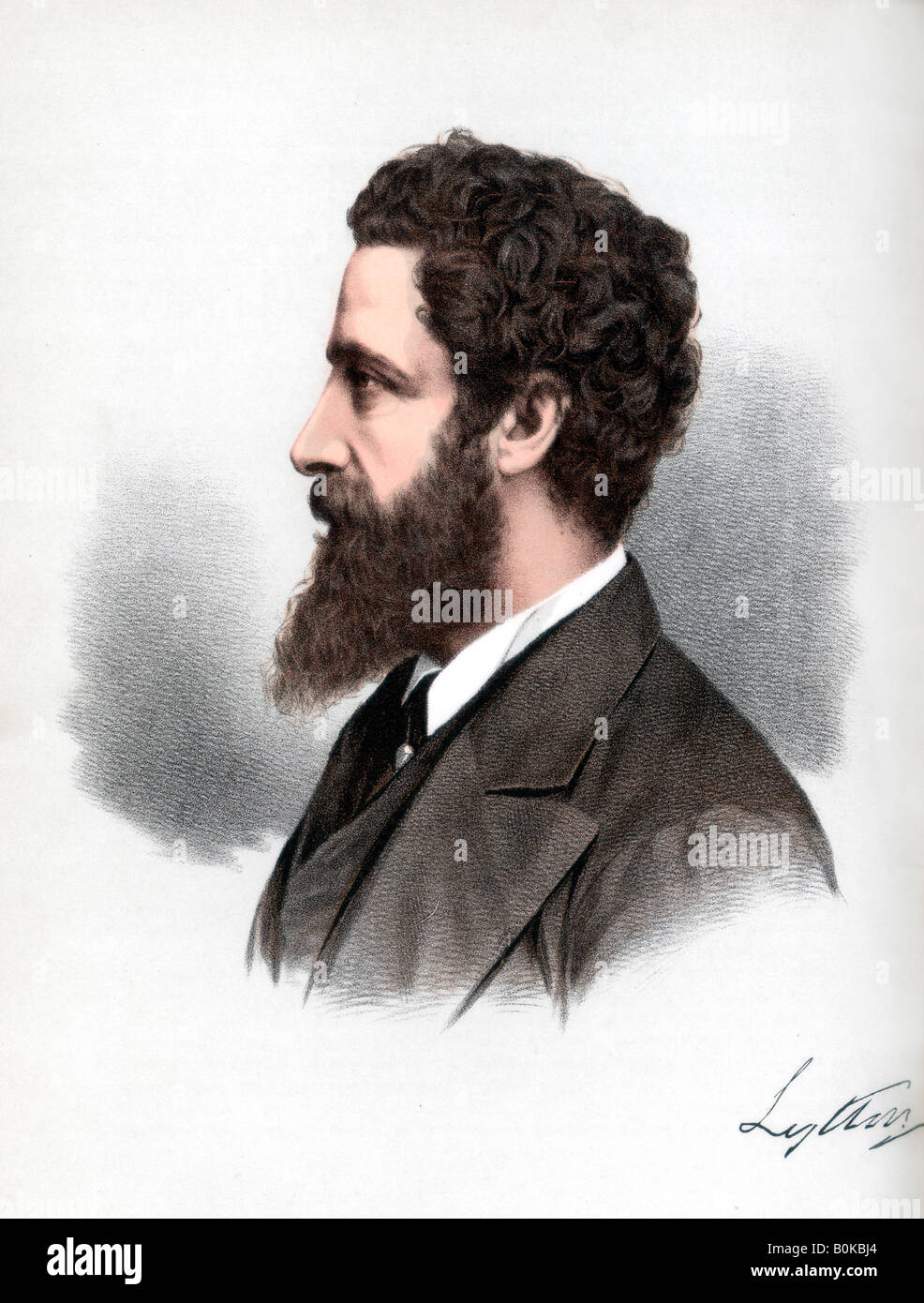 Robert Bulwer-Lytton, 1° Conte di Lytton, poeta inglese e statista, c1890.Artista: Cassell Petter & Galpin Foto Stock