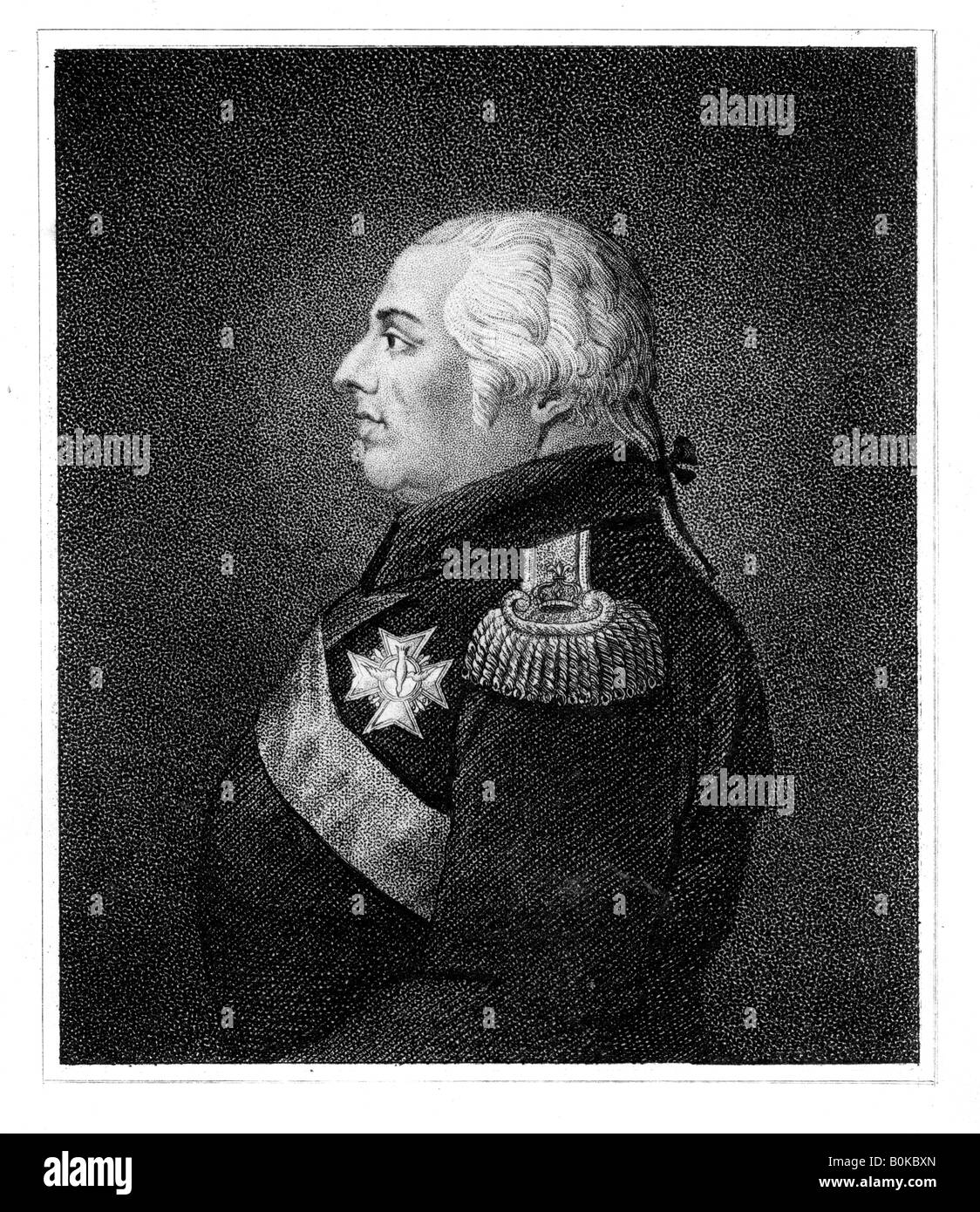 Luigi XVIII, re di Francia. Artista: sconosciuto Foto Stock