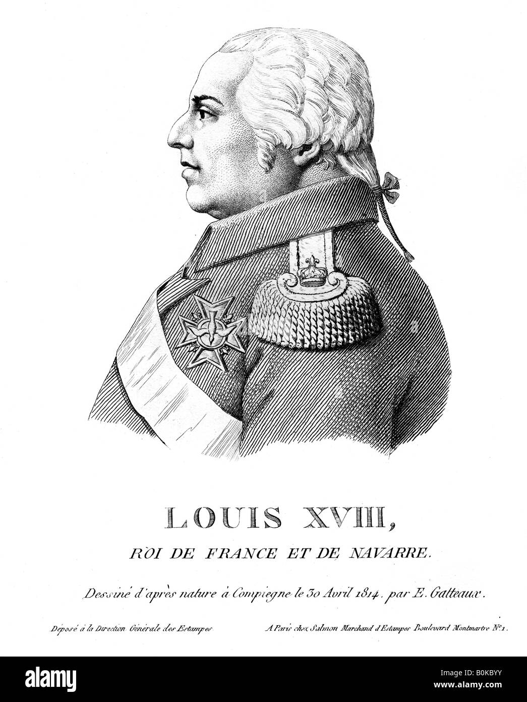 Luigi XVIII, re di Francia, 1814. Artista: sconosciuto Foto Stock