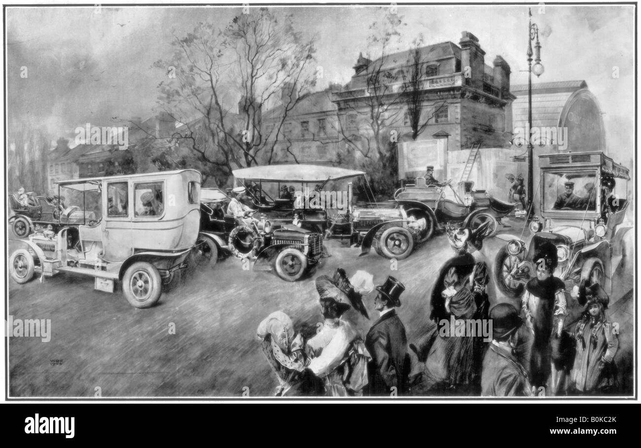 Il Motor Show all'Olympia, Londra, 1905. Artista: sconosciuto Foto Stock