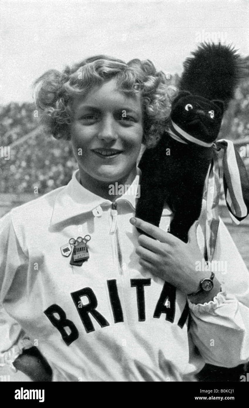 Ruthley Moris-Hancock, British nuotatori, in occasione delle Olimpiadi di Berlino, 1936. Artista: sconosciuto Foto Stock