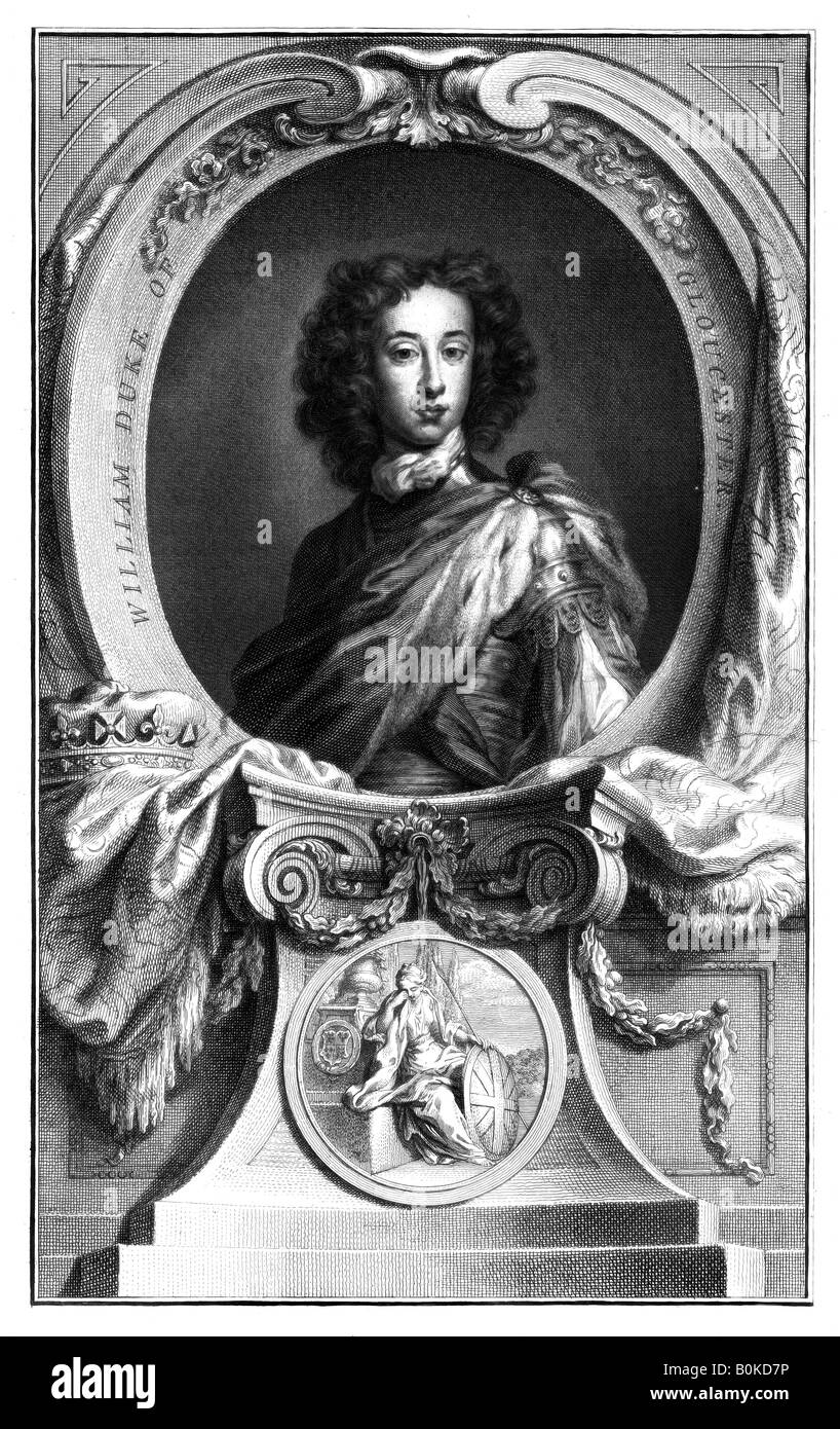 Guglielmo duca di Gloucester, (1689-1700), 1745.Artista: Houbraken Foto Stock