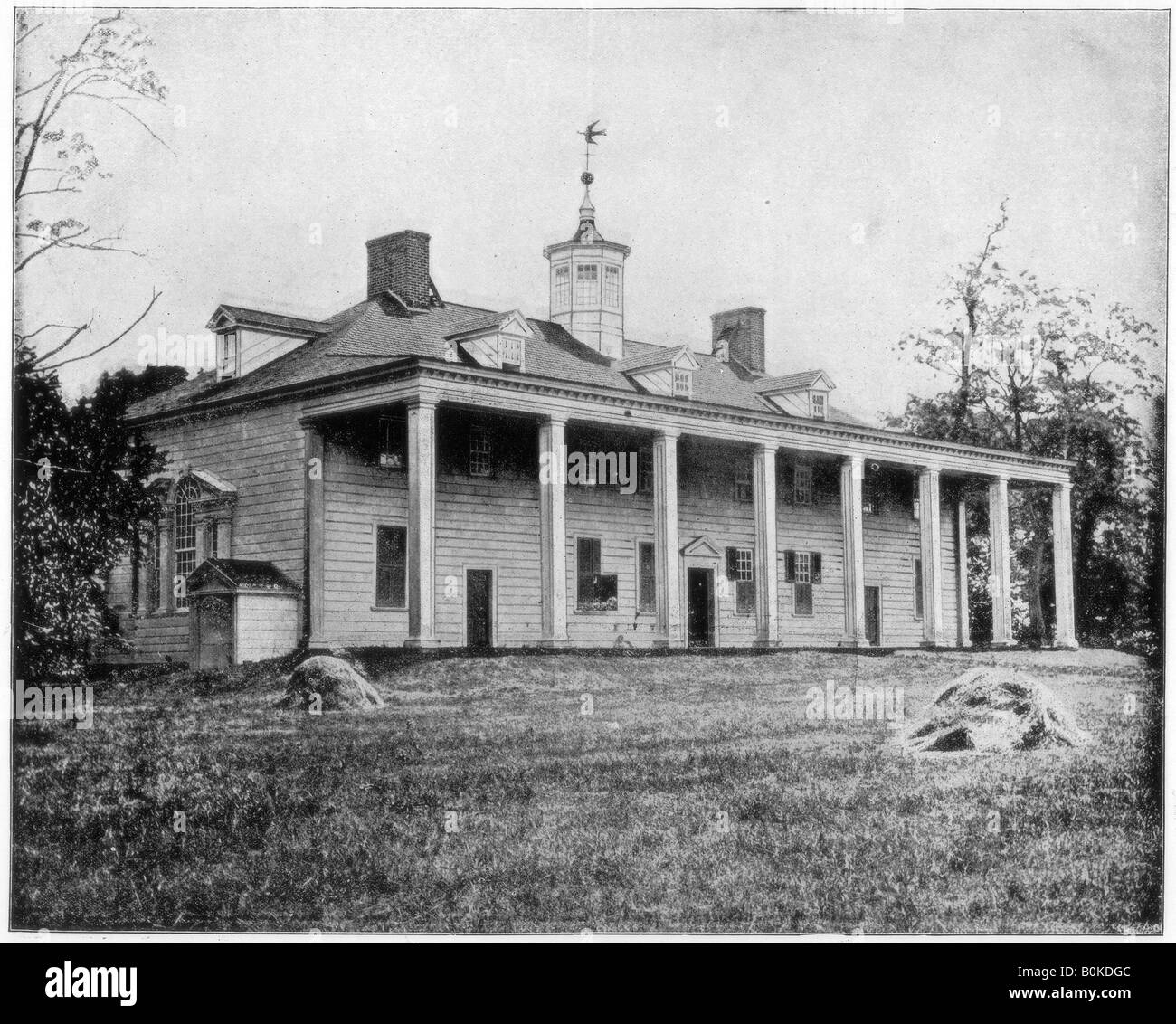 George Washington home, Mount Vernon, Virginia, fine del XIX secolo. Artista: Giovanni L Stoddard Foto Stock