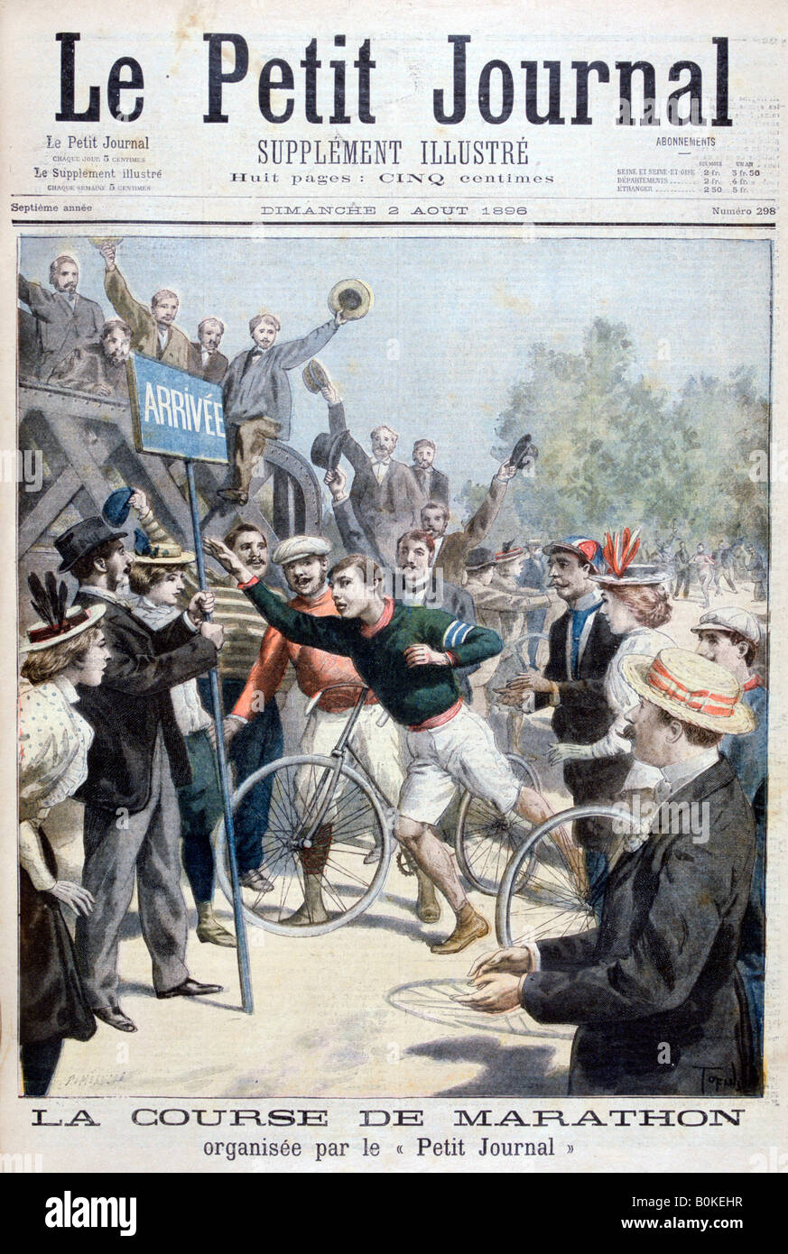 Marathon RACE, 1896. Artista: F Meaulle Foto Stock