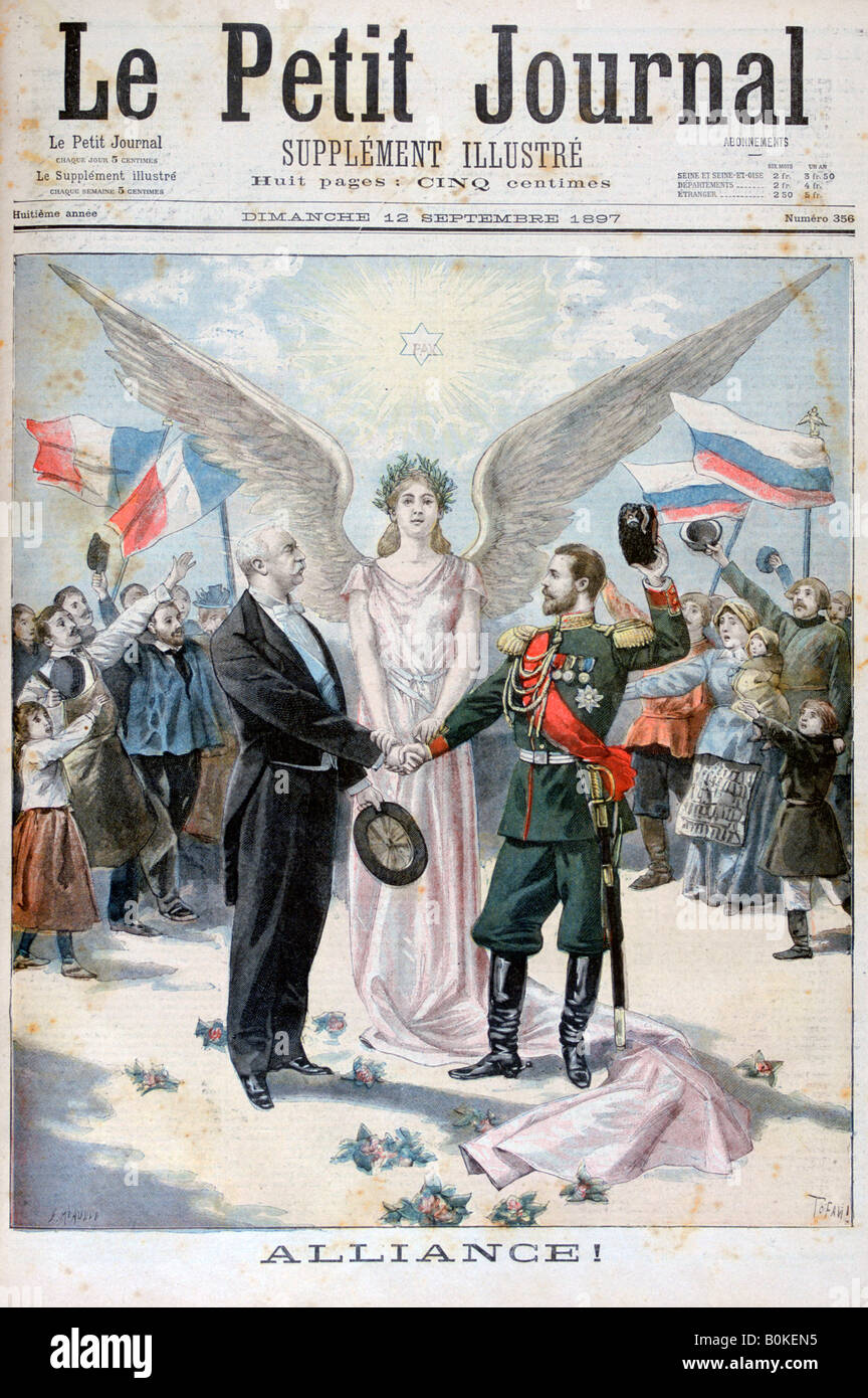L'Alleanza Franco-Russian, 1897. Artista: Oswaldo Tofani Foto Stock