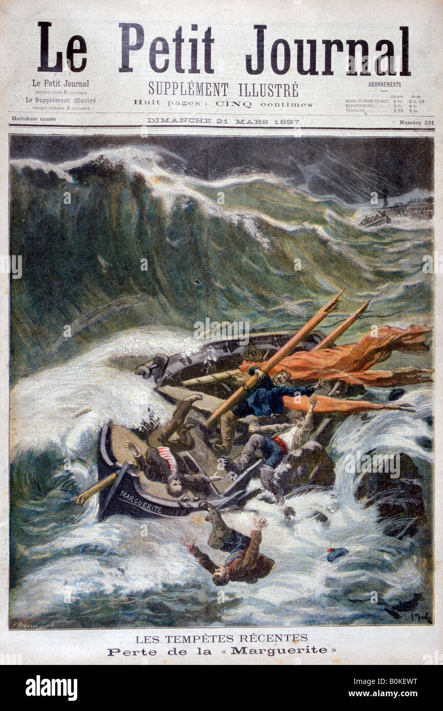 Perdita della barca da pesca 'Marguerite', 1897. Artista: Oswaldo Tofani Foto Stock
