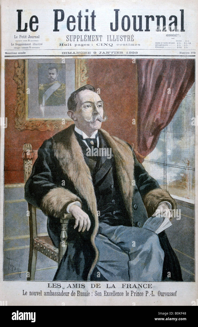 Il principe PL Ouroussof, nuovo ambasciatore della Russia, 1898. Artista: Oswaldo Tofani Foto Stock