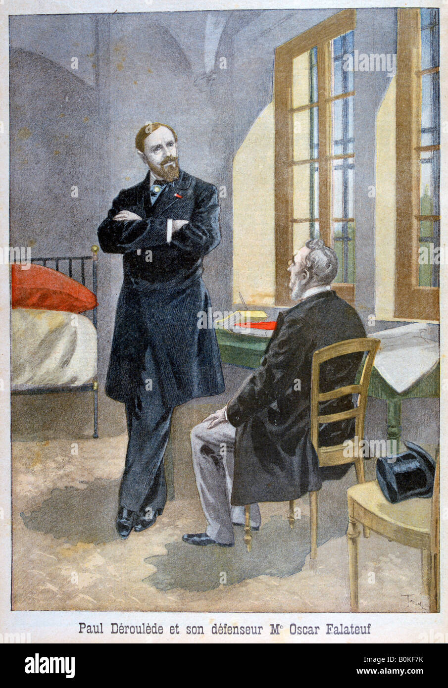 Paul Déroulède e il suo difensore Oscar Falateuf, 1899. Artista: Oswaldo Tofani Foto Stock