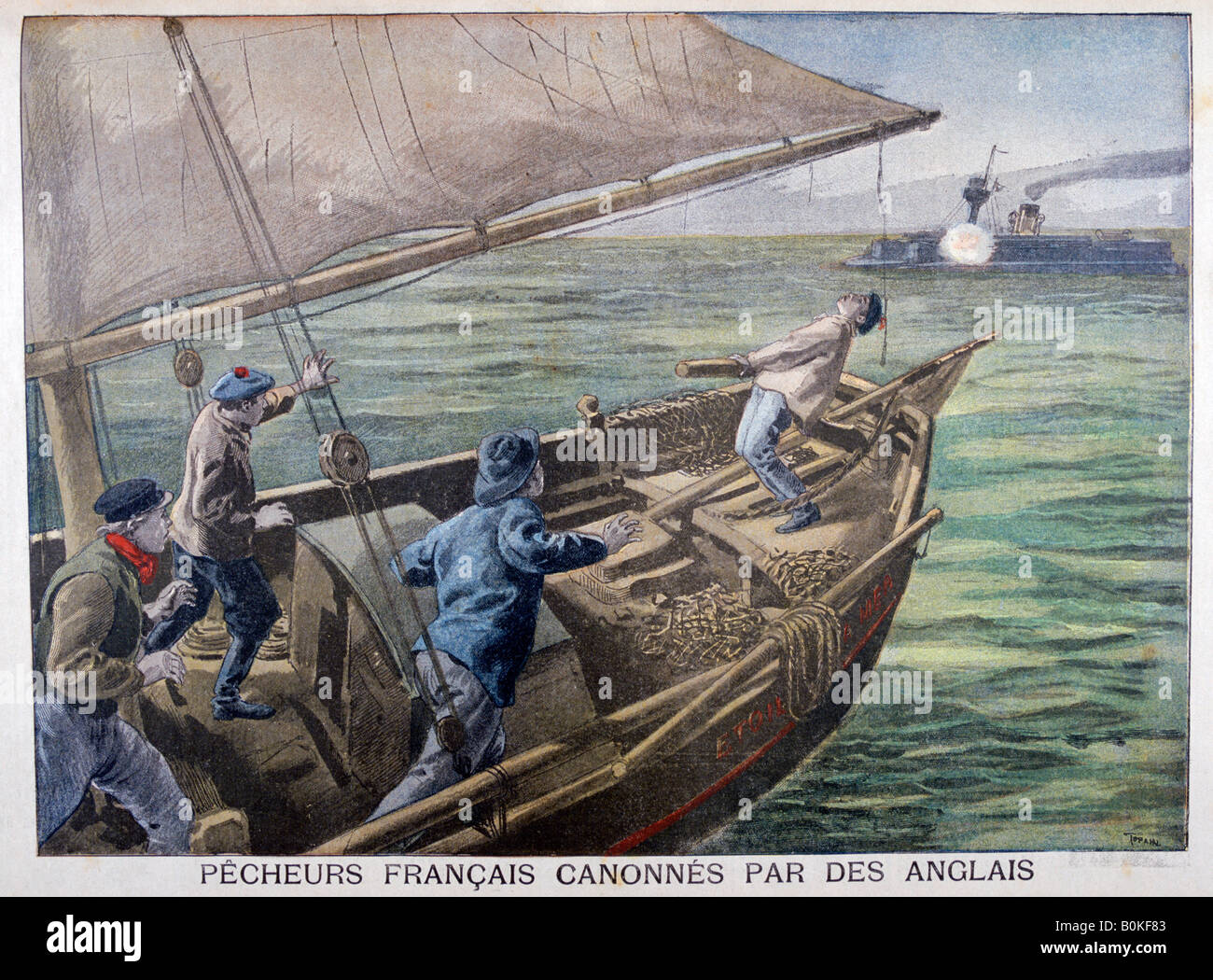 I pescatori francesi hanno sparato sulla dal britannico, 1899. Artista: Oswaldo Tofani Foto Stock