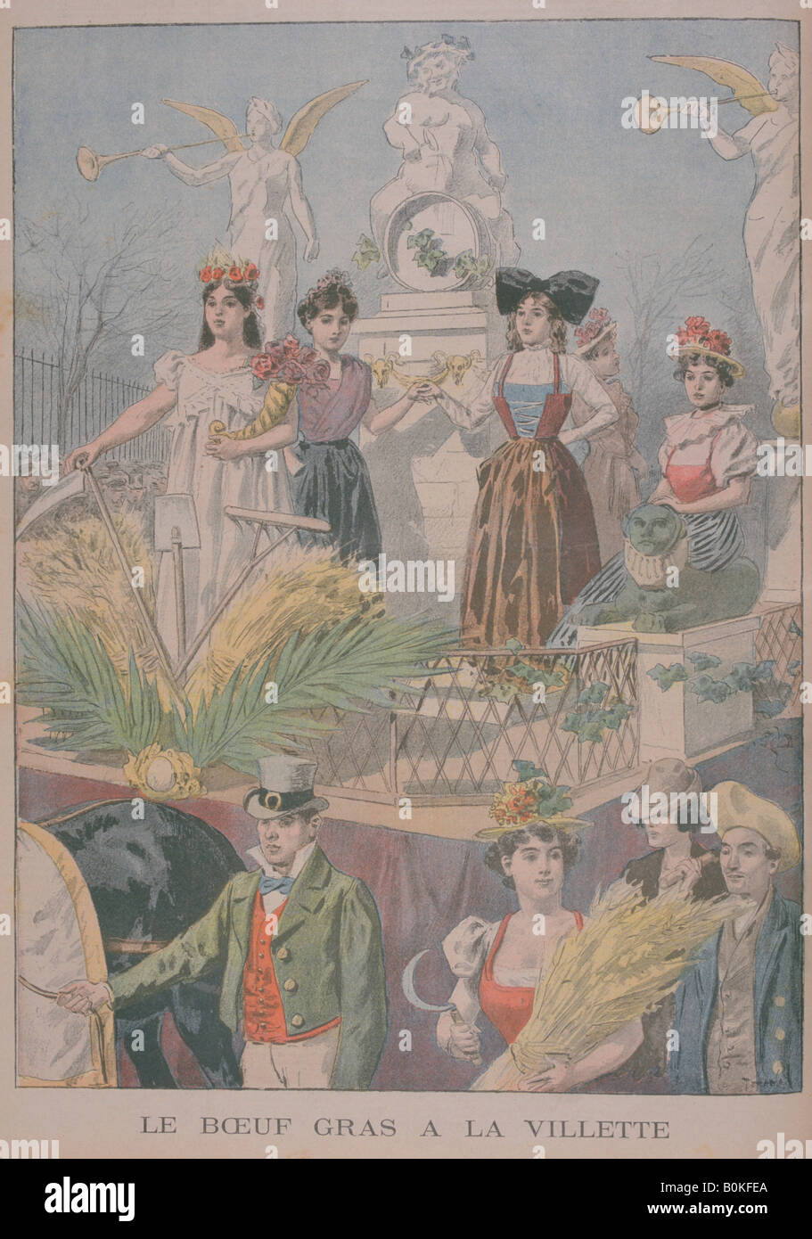 Bue ingrassato festeggiamenti, Villette, Paris, 1900. Artista: Oswaldo Tofani Foto Stock