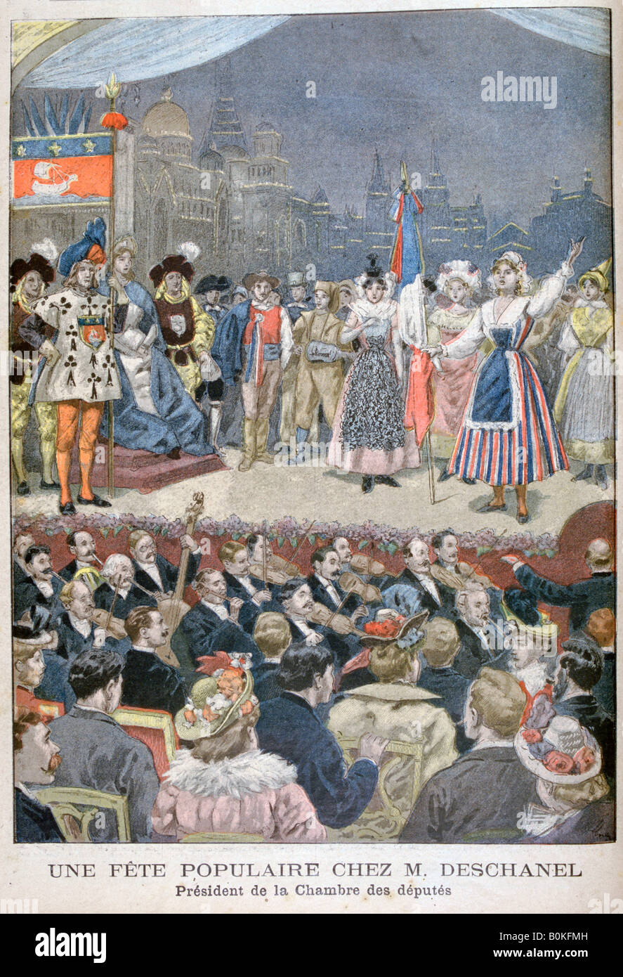 Festa popolare con Paolo Deschanel, Presidente della Francia, 1900. Artista: Oswaldo Tofani Foto Stock