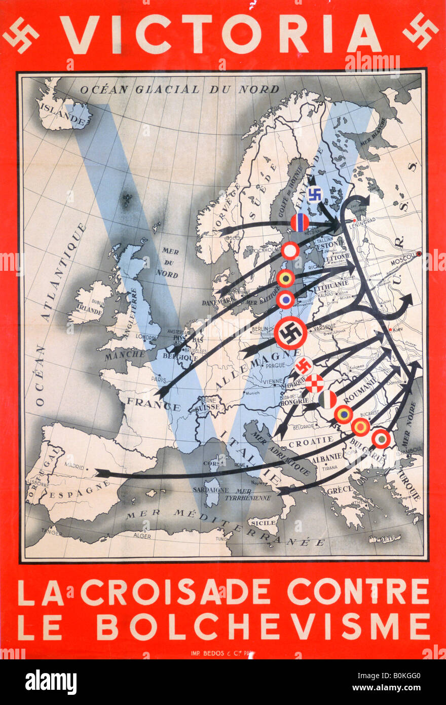 "La vittoria, la crociata contro il bolscevismo', 1941-1944. Artista: sconosciuto Foto Stock