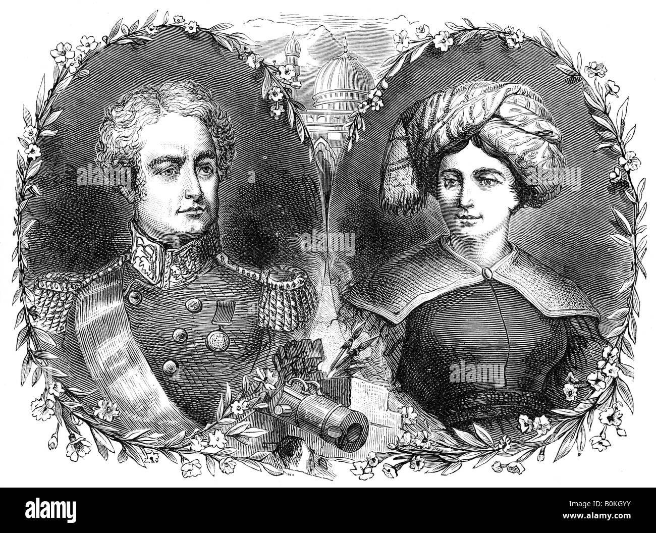 Sir Robert e Lady Vendita, xix secolo. Artista: sconosciuto Foto Stock