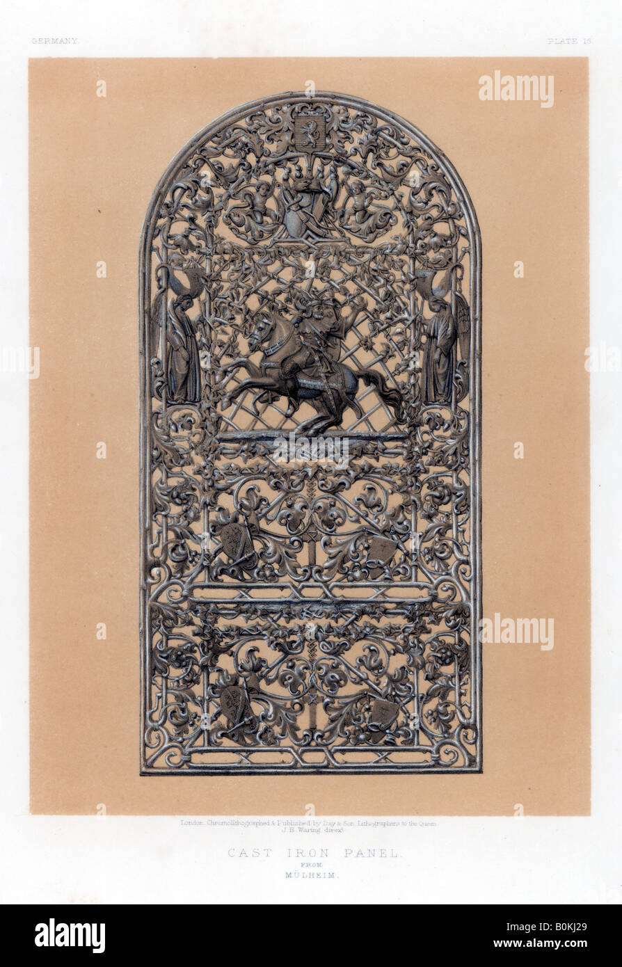 "Ghisa dal pannello di Mulheim', Germania, xix secolo. Artista: John Burley Waring Foto Stock