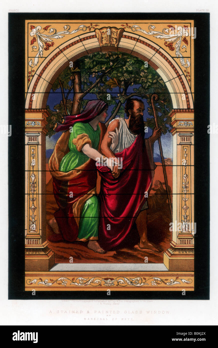 'Un macchiato e vetro dipinto finestra", secolo XIX.Artista: John Burley Waring Foto Stock