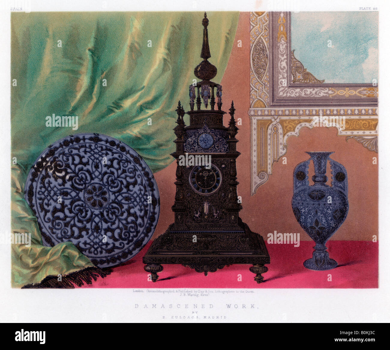 'Damascened lavoro", secolo XIX.Artista: John Burley Waring Foto Stock