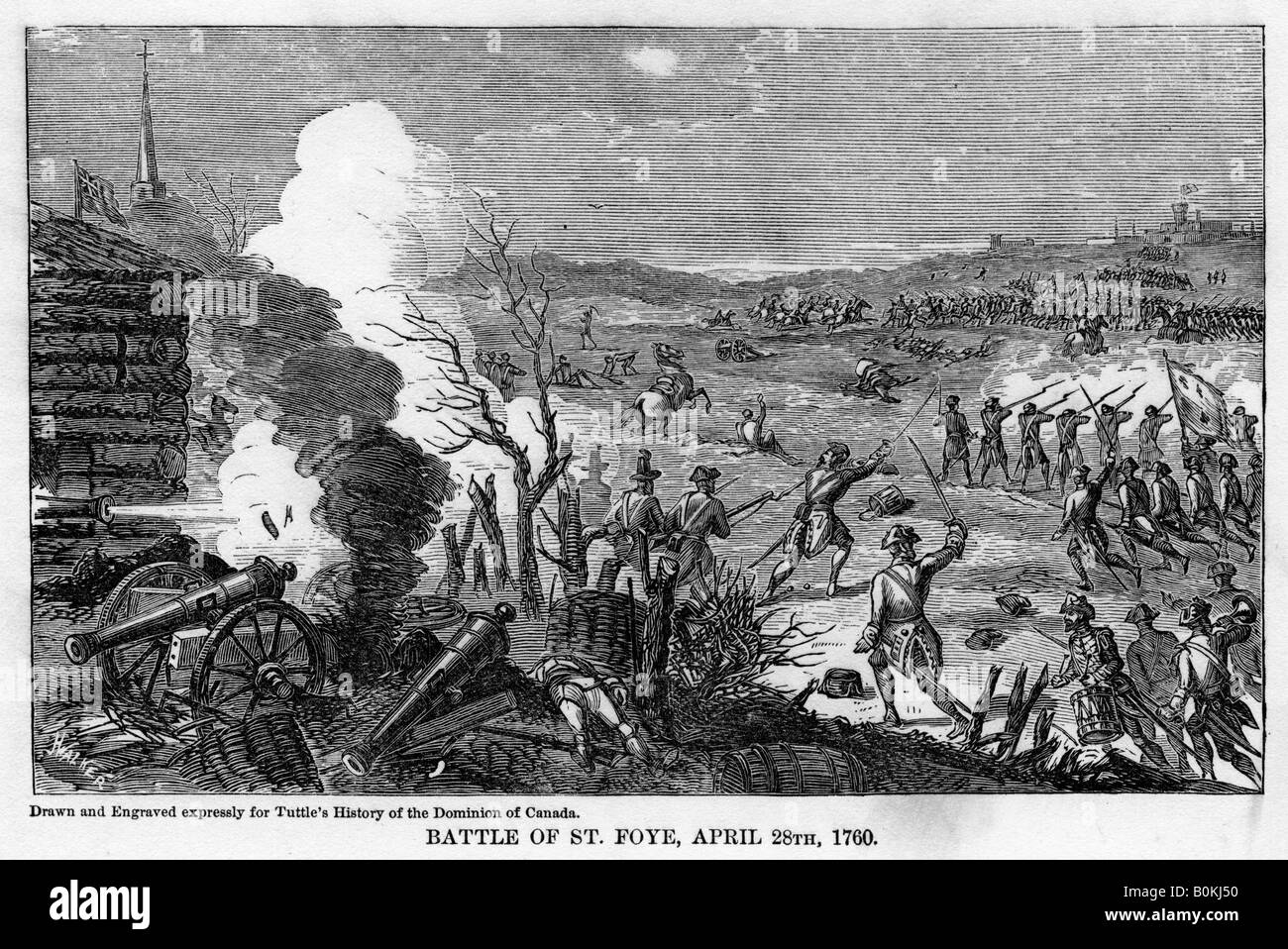 "La battaglia di San Foye, 28 aprile 1760", (1877). Artista: sconosciuto Foto Stock