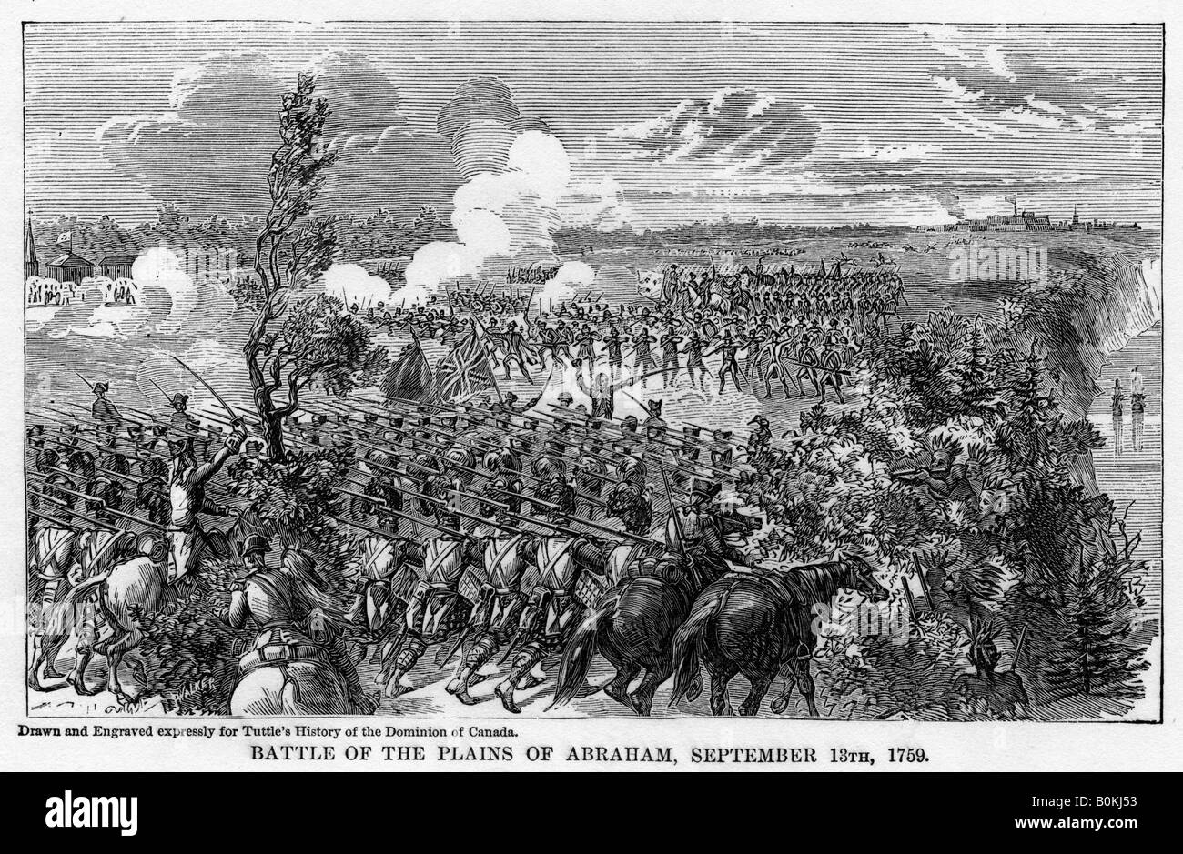 "La battaglia delle Pianure di Abramo, Settembre 13th, 1759", (1877). Artista: sconosciuto Foto Stock