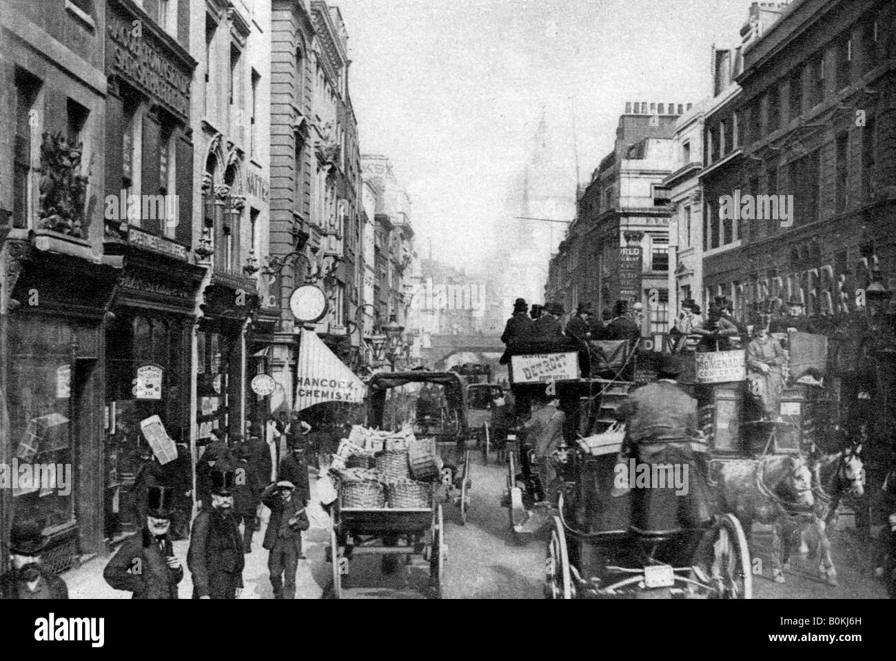 Fleet Street come visto dal fronte Salisbury Court, Londra, 1880 (1926