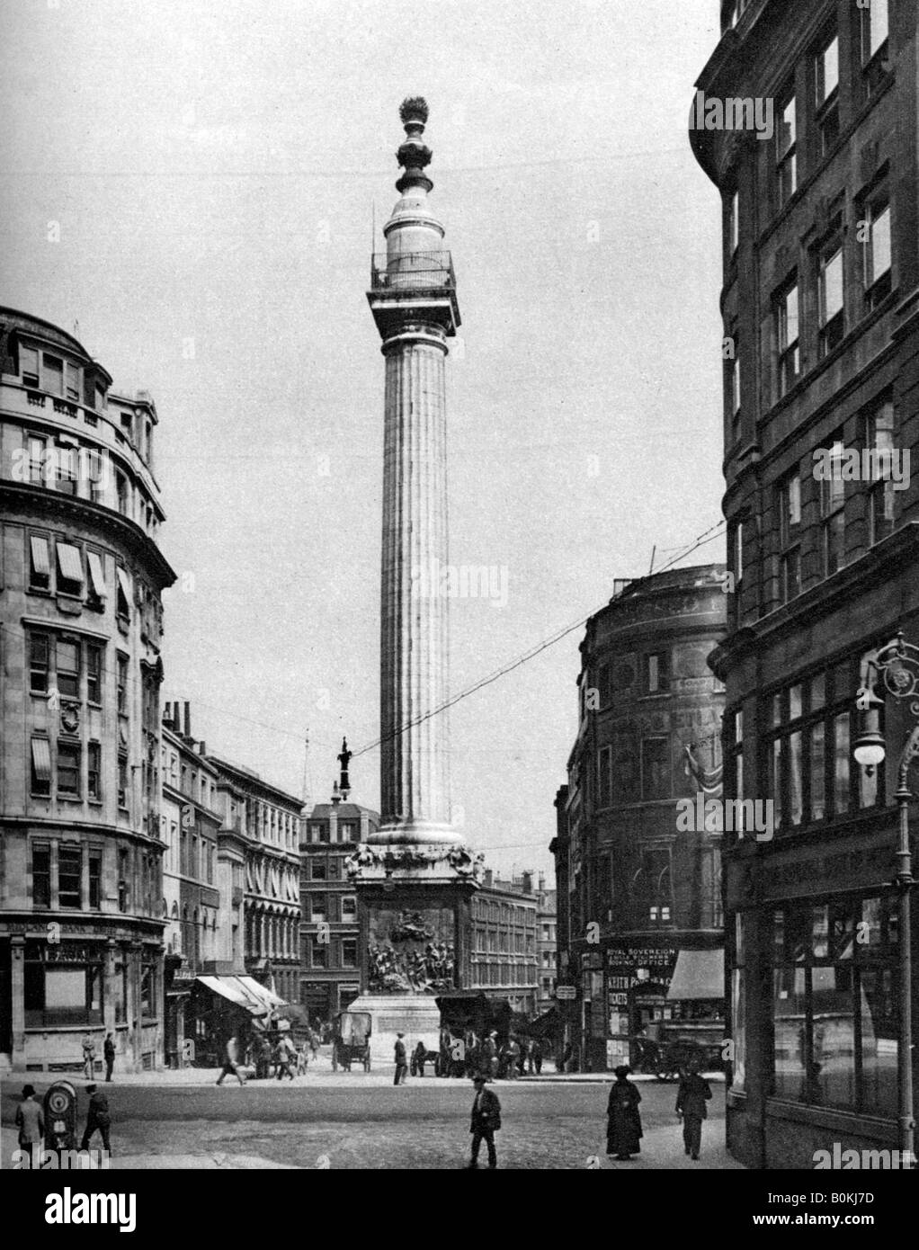 Il monumento al Grande Incendio di Londra, 1926-1927.Artista: McLeish Foto Stock