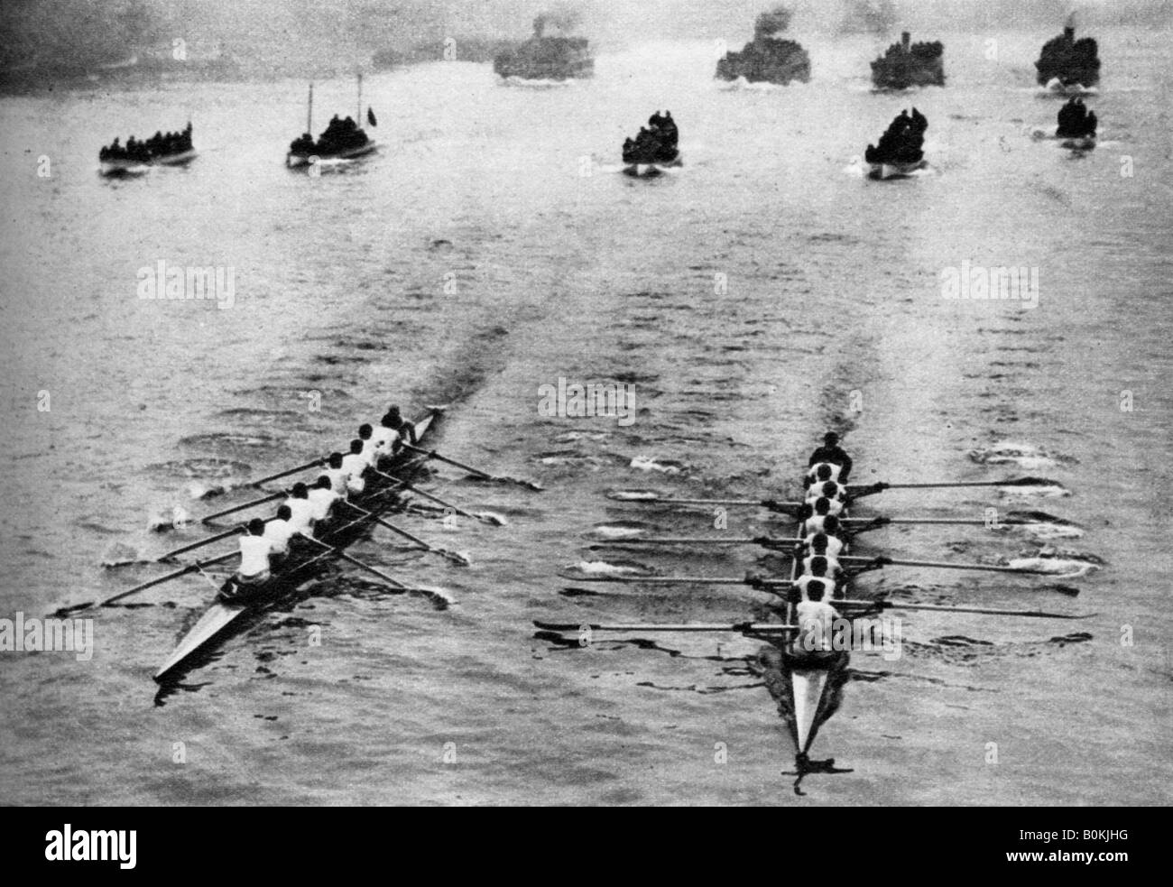 Oxford e Cambridge Boat Race, Londra, 1926-1927. Artista: sconosciuto Foto Stock