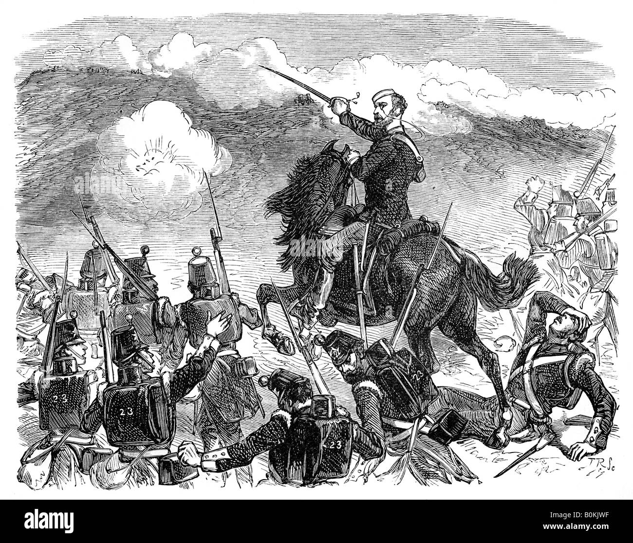 Codrington la brigata alla battaglia di Alma, Guerra di Crimea, 1850s, (1888). Artista: sconosciuto Foto Stock