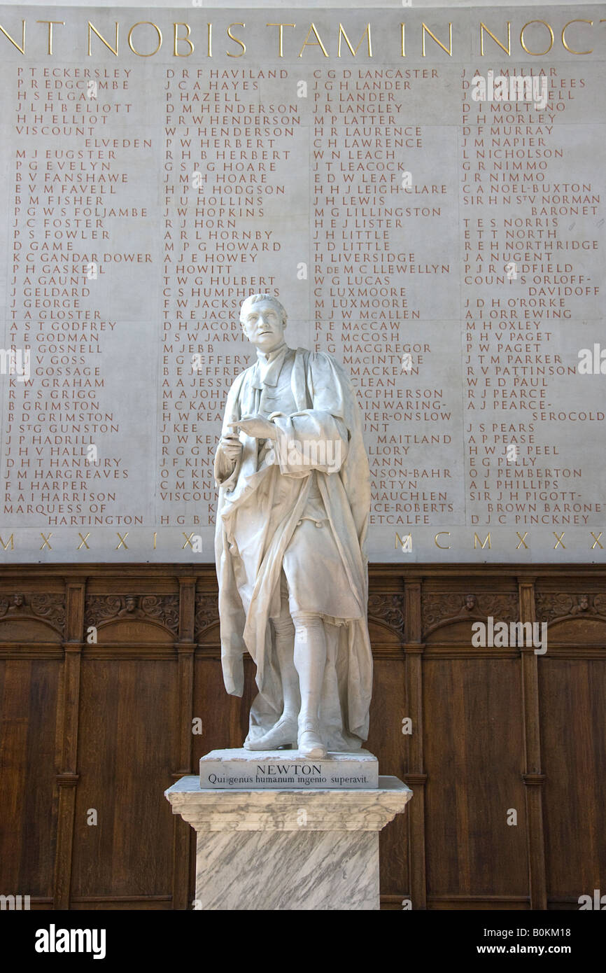 I nomi dei caduti dalla seconda guerra mondiale. Il Trinity College di Cambridge.UK. Foto Stock