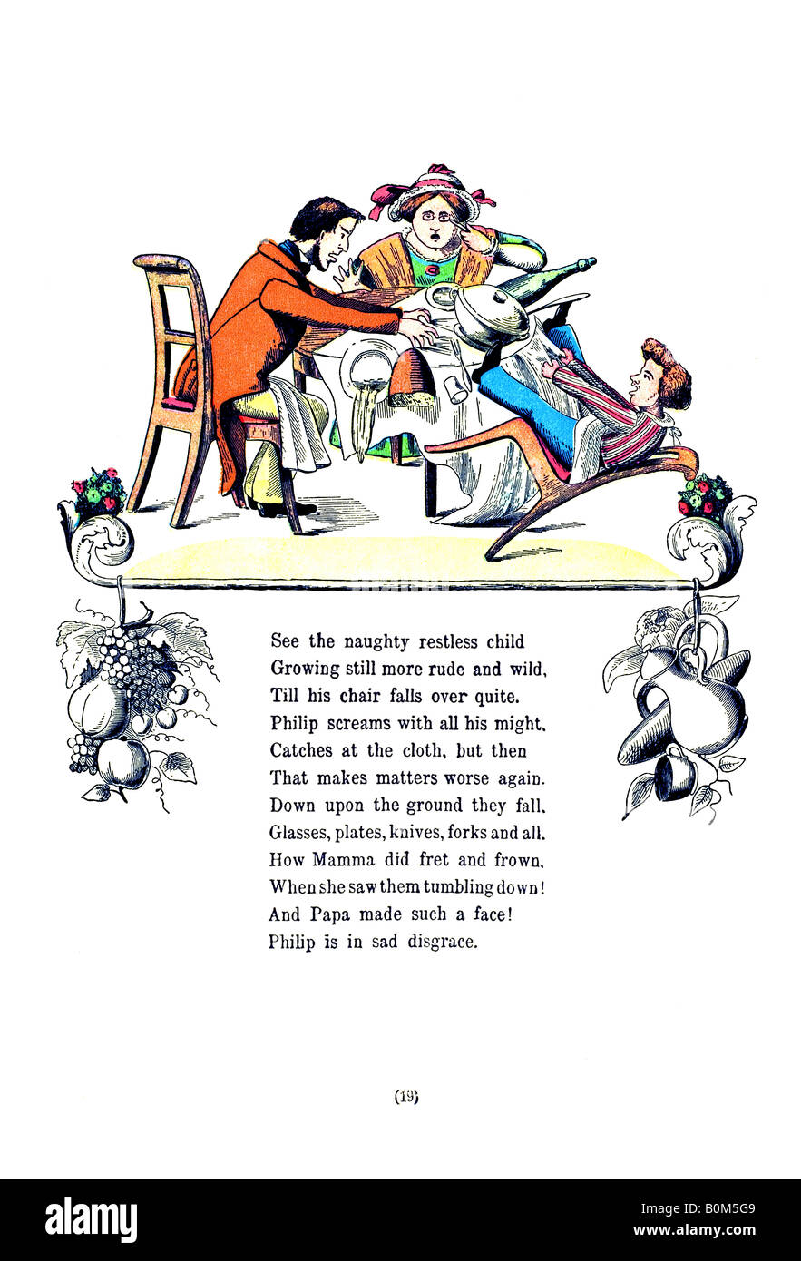 Inglese Struwwelpeter 19 La storia di smaniosi Philip b Foto Stock