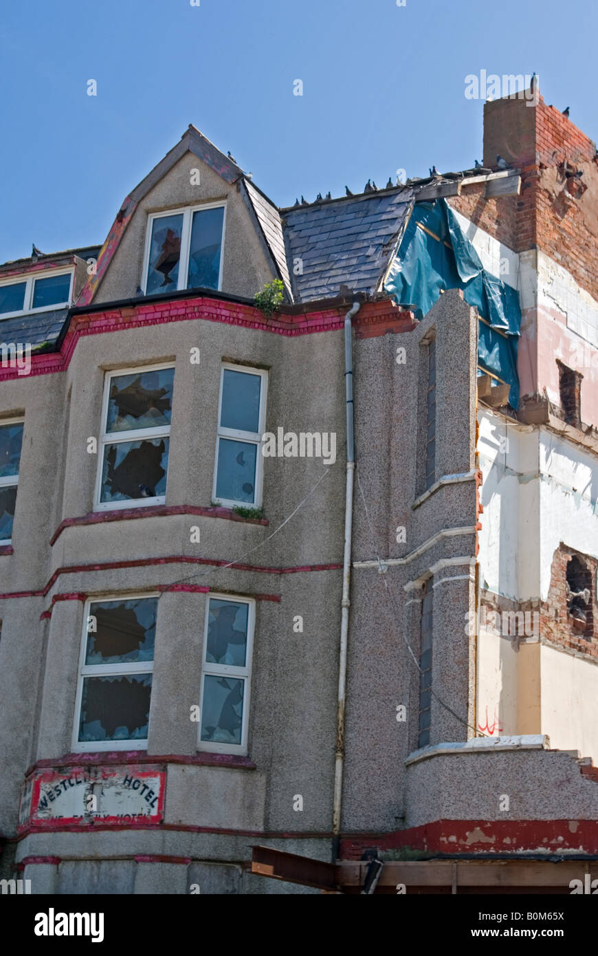 Hotel abbandonati, Rhyl Foto Stock