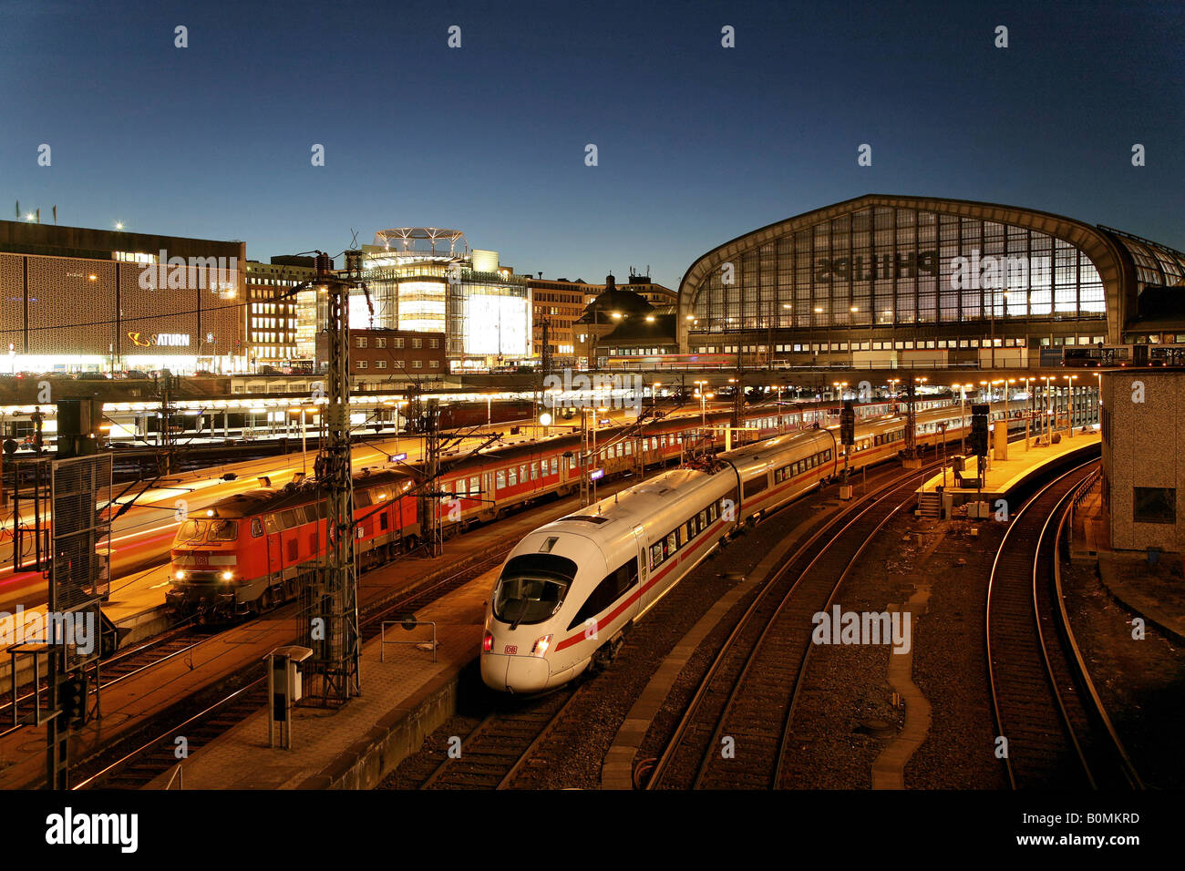 La stazione principale di Amburgo, Germania Foto Stock