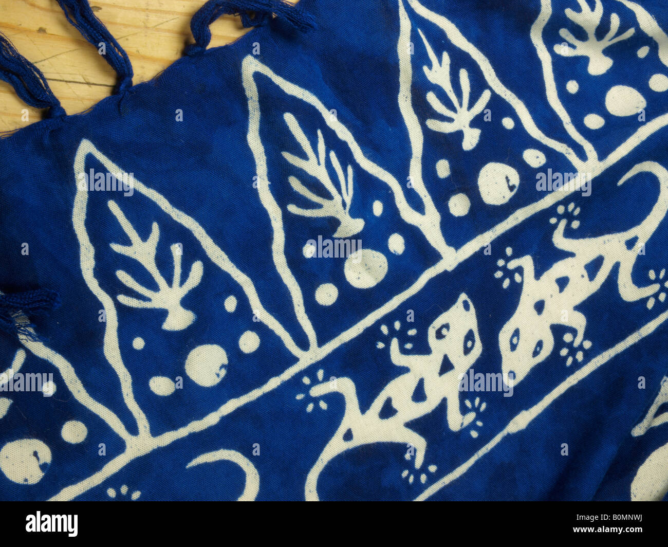 Il batik blu tessuto stampato Foto Stock