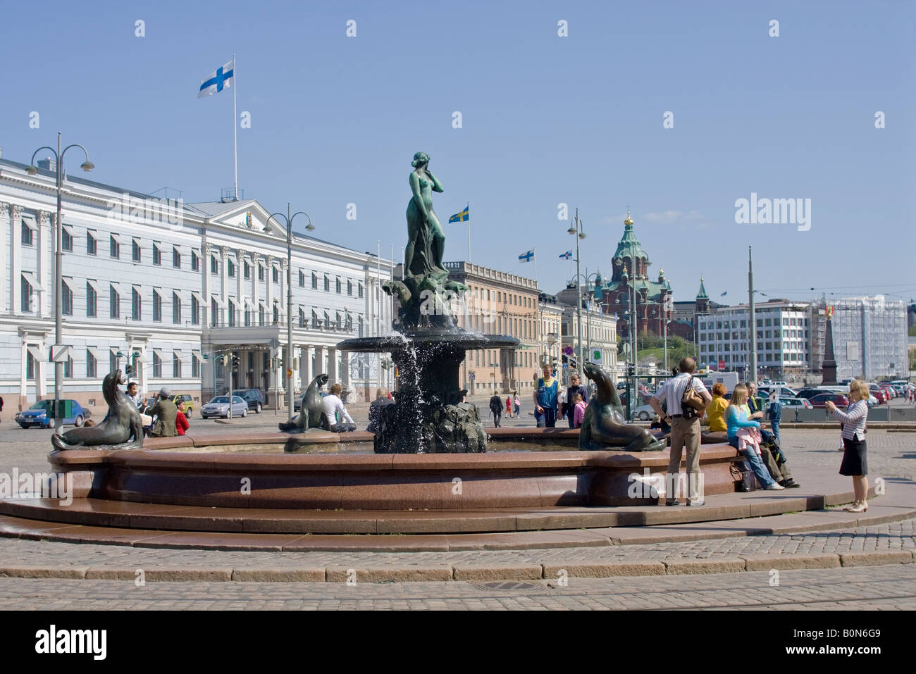 Havis Amanda monumento, Helsinki, Finlandia Foto Stock