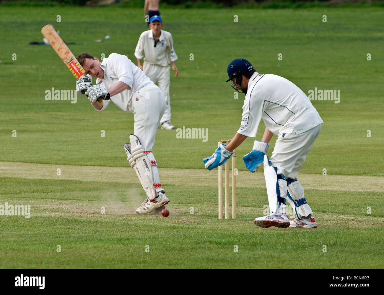 Battitore Wicket Keeper Cricket Foto Stock