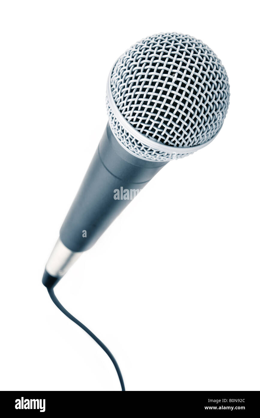 Microfono professionale con un cavo collegato Foto Stock
